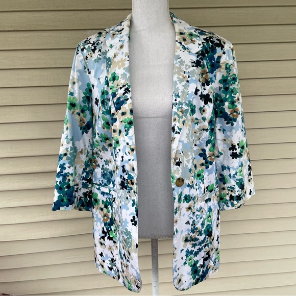 Coldwater Creek Floral Blazed Size 12 - Picture 2 of 12